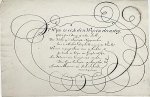 WIJN-KALLIGRAFIE - De wijn is ook den Wijzen dienstig. (Origineel handschrift, eind 18e eeuw).