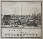 Coenraad Decker (1650-1709) - [Antique print; etching and engraving] Afbeelding van de paardemarkt (Delft), published 1729.
