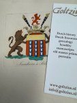 - Engraved and hand coloured coat of arms/familiewapen of d'Isendoorn a Blois.