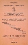 Compagnie des Messageries Maritimes - Liste des Departs 1959, Compagnie des Messageries Maritimes