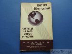 N/A. -Chrysler Corporation. - Chrysler, De Soto, Dodge, Plymouth. Notice d'instructions.