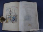 Grandville, Jean-Jacques et M. Quitard. - Grandville. Cent proverbes. Texte par trois têtes dans un bonnet. [Avec 51 planches de Grandville, coloriées à la main].