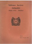 Redactie - Tableaux Anciens Antiquites - Objets d'Art - Mobilier - Vente publique 1960
