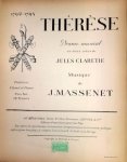 Massenet, Jules: - 1792-1793. Thérèse. Drame musical en deux actes de Jules Claretie. Partition chant et piano