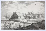 Claes Jansz Visscher (1586/87-1652) - [Antique print, etching] Farms and bleaching fields/Boerderijen met blekervelden, published 1612.