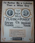 MADDEN, EDWARD & MORSE, THEODORE, - I`d rather be a lobster than a wise guy.