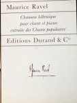 Ravel, Maurice: - Chanson hébraïque pour chant et piano extraite des "Chants populaires"