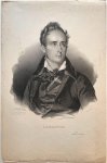 Delpech, François Séraphin (graveur) after Mauvin N (dessinateur). - [Original lithographie, 19th century] Portrait print of French poet Alphonse Marie Louis de Prat de Lamartine (1790-1869) by De Delpech.