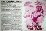 Singin' in the rain - [Affiche voor de filmvertoning van de Amerikaanse musical Singin'in the rain in het City Theatre in Bogor vanaf vrijdag 10 juli 1953]