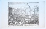 Laurens Scherm (1689-1701) after Romeyn de Hooghe (1645-1708) - [Antique print, etching] The entrance of king William III's in The Hague in 1691.