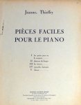 Thieffry, Jeanne: - Pièces faciles pour le piano