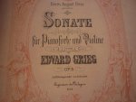 Grieg; Edvard (1843-1907) - 3 Sonaten für Violine und Klavier;  F-Dur op. 8 / G-dur op. 13 / C-Moll op. 45; voor Viool, piano
