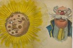 Anonymous. - Drawing, watercolour, satirical, ca 1980 | Two faces, two people with medical diseases, 1 p.