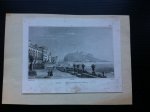 Oude 19e eeuwse staalgravure - Palermo, Palazzo Butera alla Marina door P.E.Aubert naar Grundmann