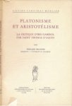 Brunner, Fernand - Platonism et Aristotélisme: La critique d'Ibn Gabirol par Saint Thomas D'Aquin