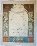  - [Paasch brief, Pasen / Easter Wish Card] Grietje Dirks[zoon] Jongejans. Assendelft. Hand colored decorative card with scenes from the New Testament, dated 1834, 1 p.