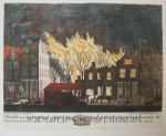 Jacob Groenendijk (1762-1814), after A. Groenendijk (fl. 1781-1782) - [Antique print, handcolored etching] The fire at the brewery De Twee Leeuwen in Rotterdam in 1782, published ca. 1782-1784.