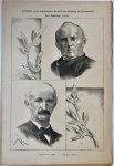 Braakensiek, Johan (1858-1940) - [Original lithograph/lithografie by Johan Braakensiek] Twee Jubilarissen 1862-1887, 16 October 1887, 1 pp.