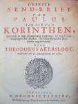 Theodorus Akersloot - d'eerste send-brief van Paulus aan die van Korinthen