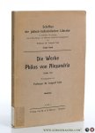 Cohn, Leopold (ed.). - Die Werke Philos von Alexandria in deutscher übersetzung. Erster Teil.