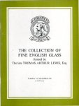 CHRISTIE'S - The Collection of fine English Glass formed by the late Thomas Arthur Lewis