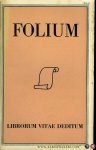 GUMBERT, H.L. ( redactie) / Diverse auteurs - Folium Librorum Vitae Deditum. Jaargang 2 - 1952, nummer 1-2