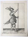 after Gheyn, Jacques de II (1565-1629) - [Original engraving by Jacques de Gheyn II] The second movement for Lowering the pike to the ground. (Set title: Wapenhandelinghe van Roers Mvsquetten ende spiessen... also known as 'The exercise of Arms').