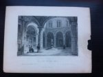 Oude 19e eeuwse litho - The Court of the Old Palace, Florence