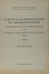 Zettersten, Anne. - A critical facsimile edition of Thomas Batchelor. An Ortoëpical Analysis of the English Language and An Ortoëpical Analysis of the Dialect of Bedfordshire (1809), Part I