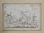 Kobell, Jan (1788-1814) - Etching ca 1814 | Cow and sheep in a field, print made by Jan Kobell (1788-1814), 1 p.