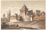Litho door P.W.M. Trap naar van Bommel - Nijmegen. Het Valkhof litho ca. 1854