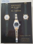 Dr. H. Crott - Auktionshaus: - 62. Auktion : Samstag, 19. Mai 2001 : Hotel Sheraton, Frankfurt Airport : Spezialauktion Hochwertige Uhren :