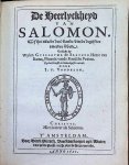 Joost van den Vondel , I. V. Vondelen - DE HELDEN GODES DES OUWDEN VERBONDS, Met kunstige beeldenissen vertoont, en poeetelijck verklaert.  Hymnus of Lofzangh van de Christelycke Ridder , De Heerlijckheyd van Salomon , Hierusalem verwoest een treurspel