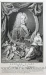 Jacobus van Schley (1715-1779) after Mattheus des Angles (1667-1741) - [Antique portrait print, engraving/gravure] Portrait of Bernard Picart /Portret van de Franse kunstenaar Bernard Picart, published 1734.