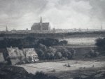 Graadt van Roggen - Schitterende ets, gravure van Graadt van Roggen, zeer groot: 61 x 70 cm. Zicht op Haarlem, Haerlem met bleekvelden naar Jacob van Ruisdael.