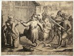 Boëtius Adamsz. Bolswert (ca. 1580-1633), after David Vinckboons I (1576-1629/33) - Antique print, engraving | Boereverdriet (The horrors of the Spanish War, 1), published 1610, 1 p.