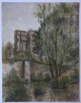  - [Modern drawing, watercolor] The ruins of Castle Brederode, dated 1910.