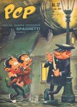 Diverse  tekenaars - PEP 1965 nr. 37, stripweekblad, 11 september met o.a. DIVERSE STRIPS /SPAGHETTI (COVER TEKENING)/ARENDSOOG (VERVOLGVERHAAL MET ILLUSTRATIE HANS G. KRESSE)/EDDIE MOOTEN & LOUIS BRANDTS (OP DE BROMMER DE WERELD ROND, 1 p.), goede staat