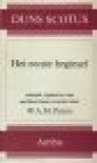 Duns Scotus, Johannes - Het eerste beginsel. Vertaald, ingeleid en van aantekeningen voorzien door W.A.M. Peters