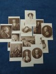 (Goethe). - 12 Ansichten in Hand-Kupferdruck. Aus dem Frankfurter Goethemuseum/ Goethe und die Seinen. 12 Porträtkarten in Kupferdruck. 2 sets of folders of postcards.