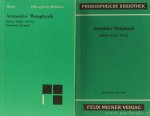 ARISTOTELES, ARISTOTLE - Aristoteles' Metaphysik. Erster Halbband: Bücher I (A) - VI (E). Zweiter Halbband: Bücher VII (Z) - XIV (N). Neubearbeitung der Übersetzung von Hermann Bonitz. Mit Einleitung und Kommentar herausgegeben von Horst Seidl. Griechischer Text in de...