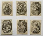Galle, Cornelis II (1615-1678) - [Six antique engravings, ca 1678] Set of six devotional: S. Maurus, The adoration of the Shepherds, the Circumcision, St. Anne and Mary with John and Jesus, S. Lucy, Image of Devotion, 6 p.