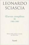 Sciascia, Leonardo - Oeuvres complètes, tome 1, tome 2, tome 3. 1956-1971; 1971-1983; 1984-1989.