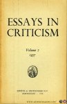 AA - Essays in Criticism. A Quarterly Journal of Literary Criticism. Volume 7, 1957. AA - Essays in Criticism. A Quarterly Journal of Literary Criticism. Volume 7, 1957.