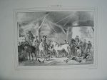 antique print (prent). - P. Wouwerman. (paarden).