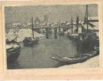 antique print (prent) - Alter Niederrheinischen Hafen.