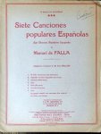 Falla, Manuel de: - Siete canciones populares Españolas. Adaption française de M. Paul Milliet. Le recueil complet, voix moyennes (ton original)