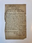  - [Manuscript poem MEULMAN, MARCUS] Ter 42ste verjaaring van den heer Casparus Meulman op den 13de van grasmaand 1789. Fol.: [1] p.