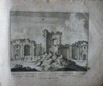 Schenck, Petrus [Pieter Schenk] - Ruinen van het Waterbad van Keiser Konstantinus op de Quirinaal 91. Originele kopergravure.