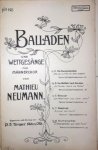 Neumann, Mathieu: - Balladen und Wettgesänge für Männerchor. Op. 49: Sturmerwachen